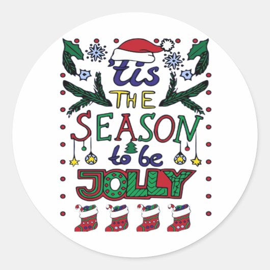 Sticker Rond Noël C'Est La Saison (Devant)