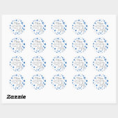 Sticker Rond Noël C'est la saison Snowflake Blue Silver (Feuille)