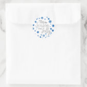 Sticker Rond Noël C'est la saison Snowflake Blue Silver (Sac)