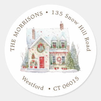 Sticker Rond Noël Changer d'adresse Nouveau Accueil