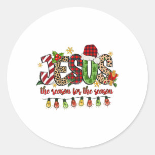 Sticker Rond Noël Chrétien Rétro Est La Raison De La Se