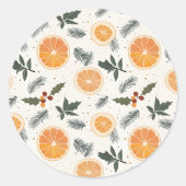 Sticker Rond Noël Citrus Hygge (Devant)