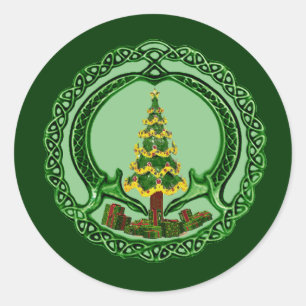Sticker Rond Noël Claddagh
