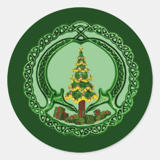 Sticker Rond Noël Claddagh