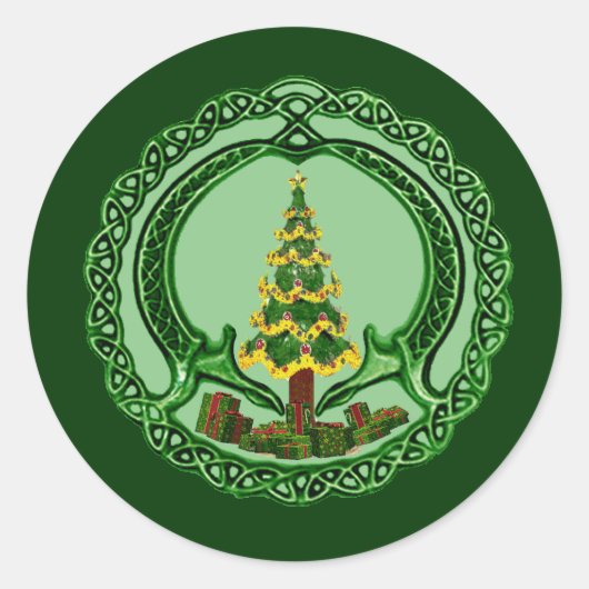 Sticker Rond Noël Claddagh (Devant)