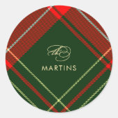 Sticker Rond Noël classique avec nom vacances (Devant)