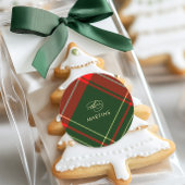 Sticker Rond Noël classique avec nom vacances