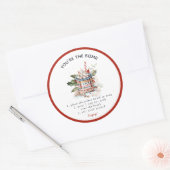 Sticker Rond Noël classique de la bombe à chocolat chaud (Enveloppe)