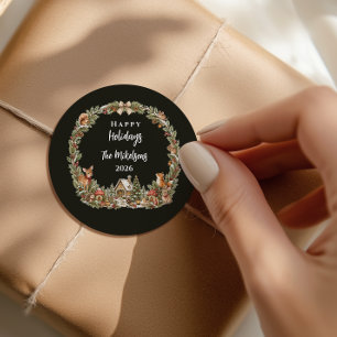 Sticker Rond Noël Conte de Fées Bois Enchanté