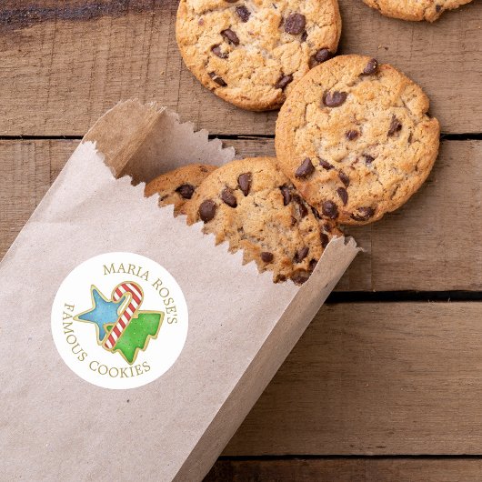 Sticker Rond Noël Cookies Mignons Fantaisie