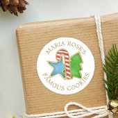 Sticker Rond Noël Cookies Mignons Fantaisie