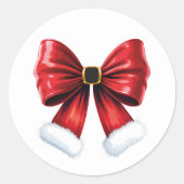 Sticker Rond Noël Coquette Bow (Devant)
