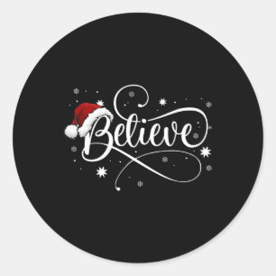 Sticker Rond Noël - Croire le Père Noël Croire Noël