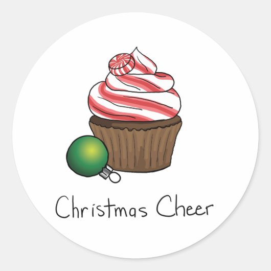 Sticker Rond Noël Cupcake (Devant)