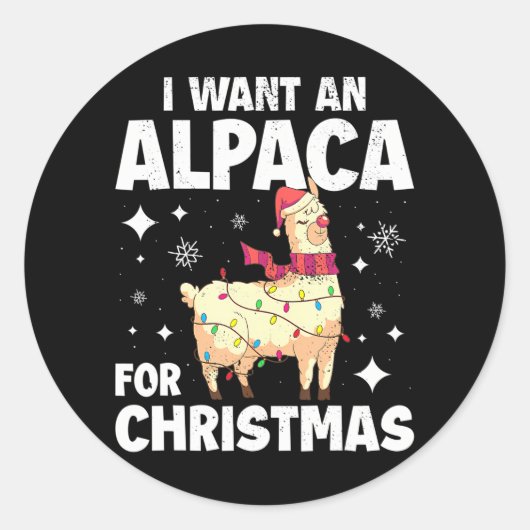 Sticker Rond Noël d'Alpaca (Devant)