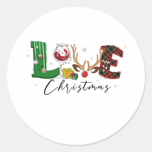 Sticker Rond Noël d'amour de Noël (Devant)