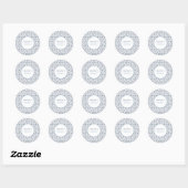 Sticker Rond Noël d'argent blanc (Feuille)