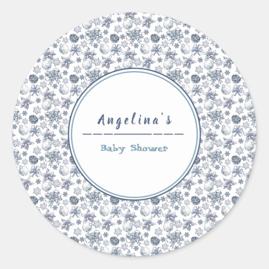 Sticker Rond Noël d'argent blanc (Devant)