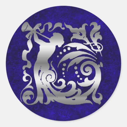 Sticker Rond Noël d'argent décoratif (Devant)