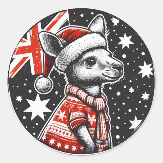 STICKER ROND NOËL D'AUSTRALIE (Devant)