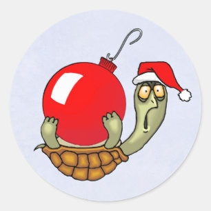 Sticker Rond Noël de boule de tortue