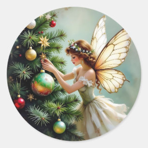 Sticker Rond Noël de conte de fées vintage enchanté