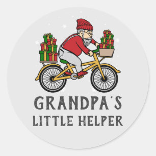 Sticker Rond Noël de cycliste personnalisé pour famille assorti
