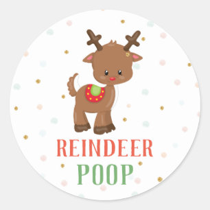 Sticker Rond Noël de dunette de renne favorise autour des