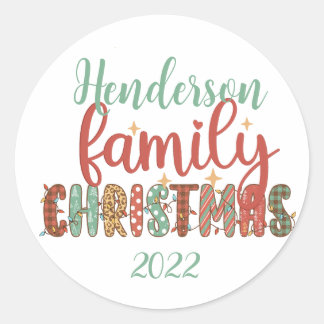 Sticker Rond Noël de famille 2022