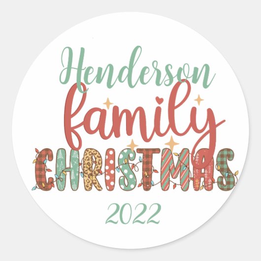 Sticker Rond Noël de famille 2022 (Devant)