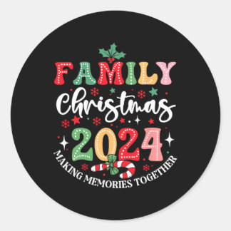 Sticker Rond Noël de famille 2024 Rassembler les souvenirs Xma