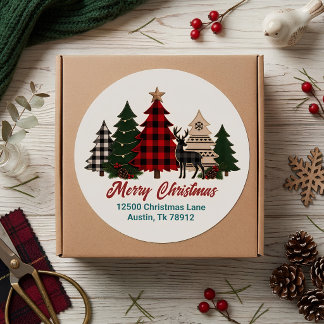Sticker Rond Noël de famille personnalisé