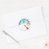 Sticker Rond Noël de golf sur disque (Enveloppe)