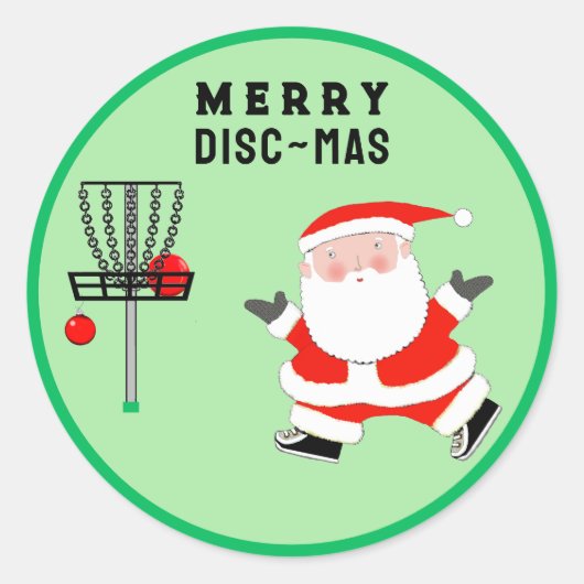 Sticker Rond Noël de golf sur disque (Devant)