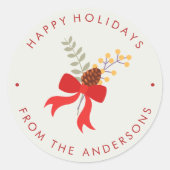 Sticker Rond Noël de la Bow rouge (Devant)