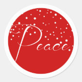 Sticker Rond Noël de la Paix Rouge (Devant)