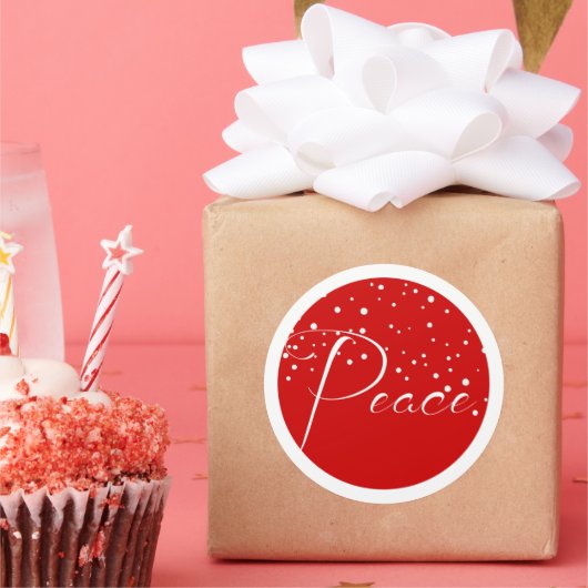 Sticker Rond Noël de la Paix Rouge (Fête)