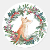 Sticker Rond Noël de la renard boisée (Devant)