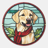 Sticker Rond Noël de la vitre du Labrador (Devant)