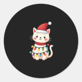 Sticker Rond Noël de l'arbre de Noël de chat (4) (Devant)