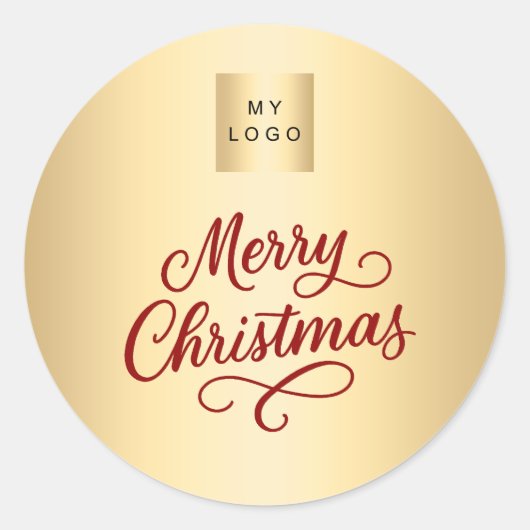 Sticker Rond Noël de l'or rouge (Devant)