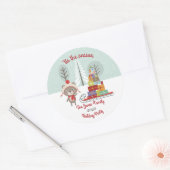 Sticker Rond Noël de l'ours des bois (Enveloppe)