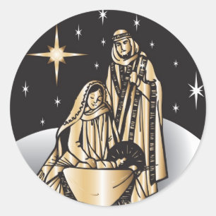 Sticker Rond Noël de nativité