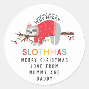 Sticker Rond noël de paresse coloré