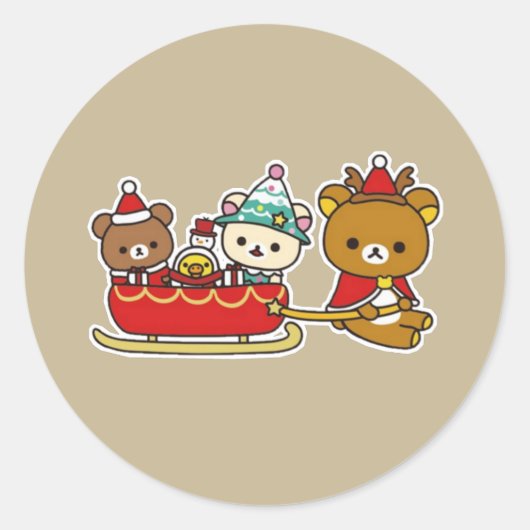 Sticker Rond Noël de Rilakkuma (Devant)