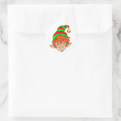 Sticker Rond Noël de sourire Elf (Sac)