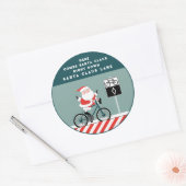 Sticker Rond Noël de vélo créatif (Enveloppe)