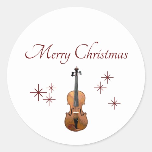 Sticker Rond Noël de violon d'instrument de musique (Devant)