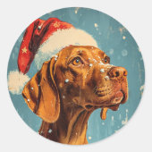 Sticker Rond Noël de Vizsla (Devant)