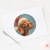 Sticker Rond Noël de Vizsla (Enveloppe)